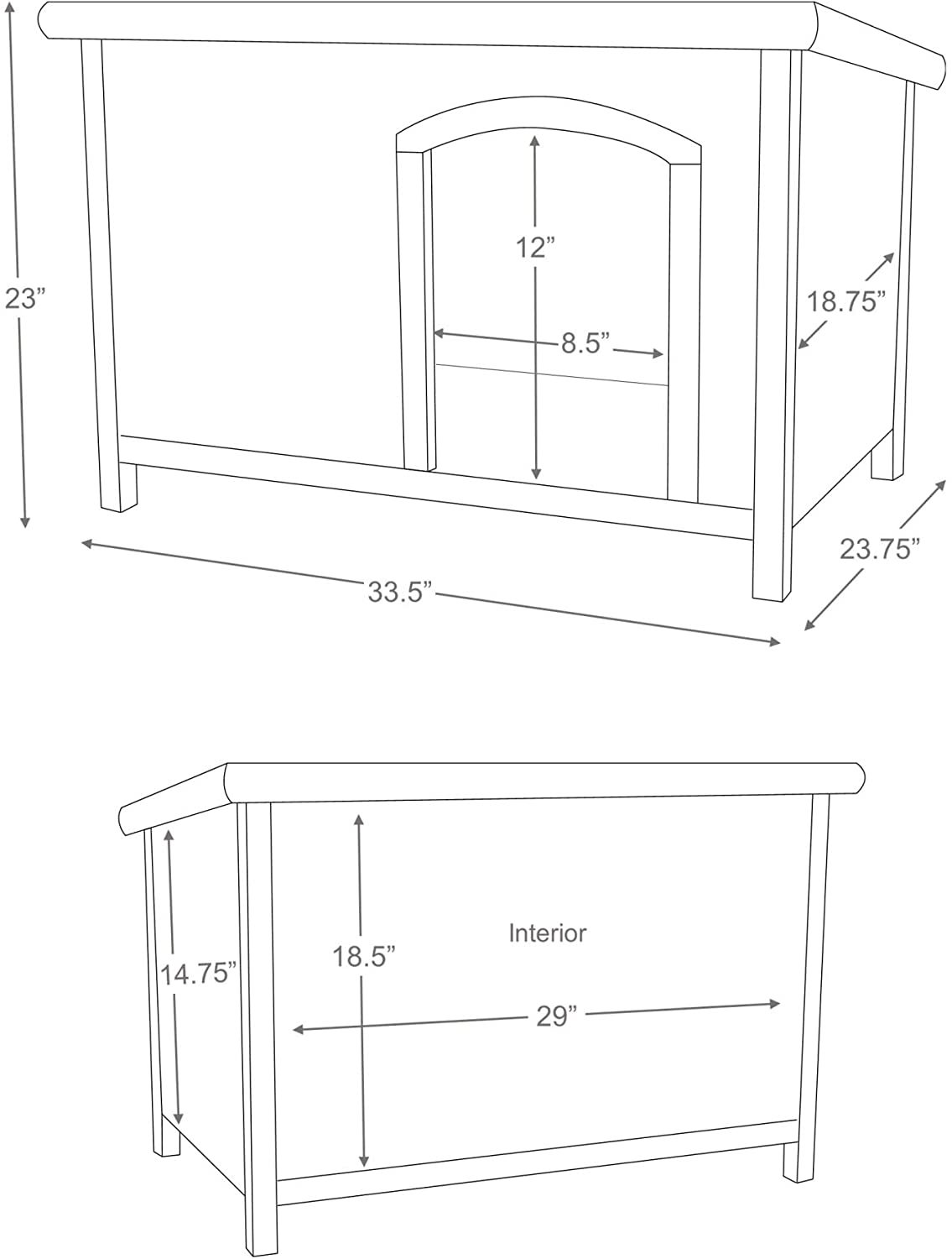 TRIXIE Natura Flat Roof Dog House, 33.25" L X 22.75" W X 23.5" H, Medium, Natural Wood Animals & Pet Supplies > Pet Supplies > Dog Supplies > Dog Houses TRIXIE