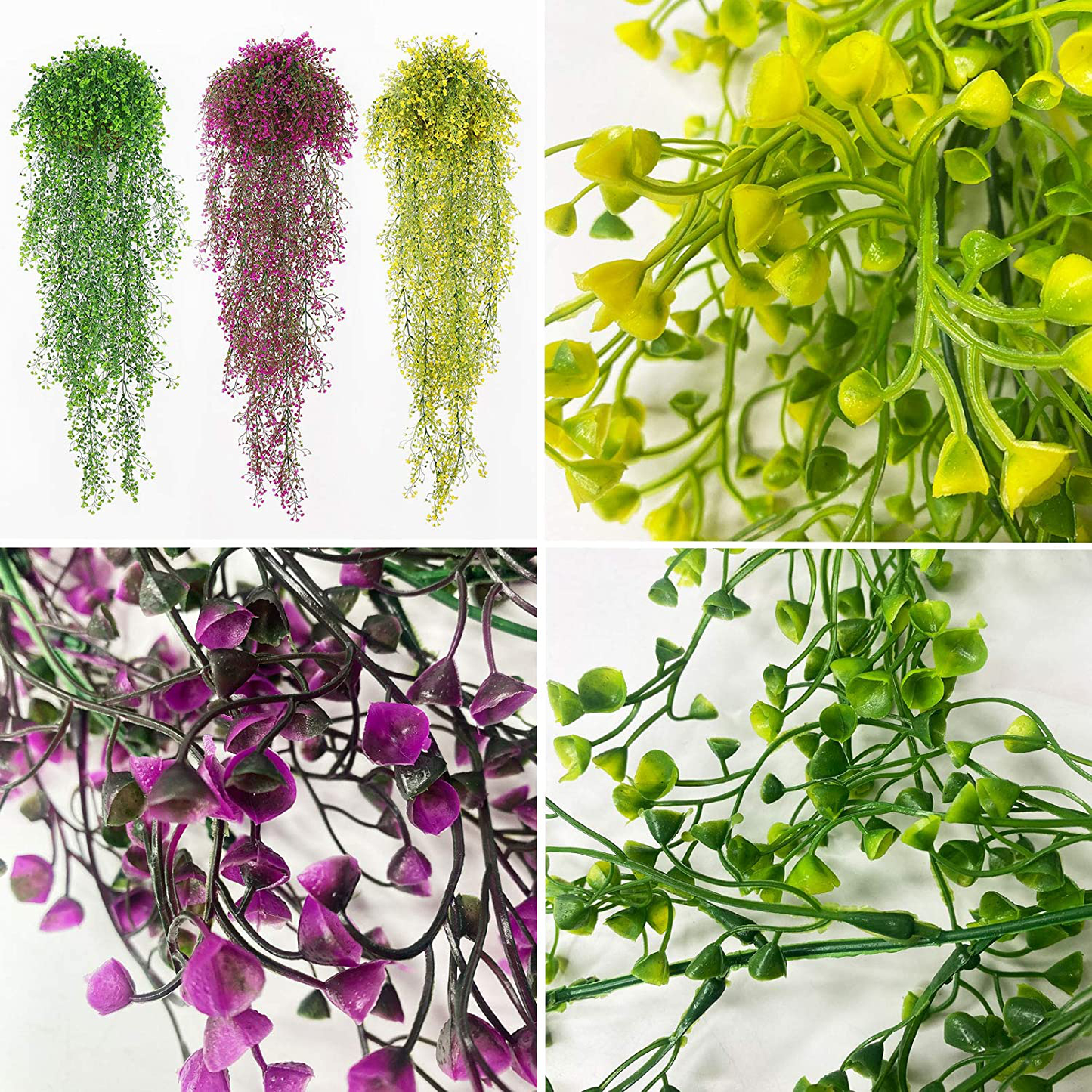 Kathson Reptile Plants Hanging Climbing Terrarium Plant Fake Plants for Reptiles Bearded Dragons Lizards Geckos Snake Hermit Crab Tank Habitat Decorations (3 PCS) Animals & Pet Supplies > Pet Supplies > Reptile & Amphibian Supplies > Reptile & Amphibian Substrates kathson