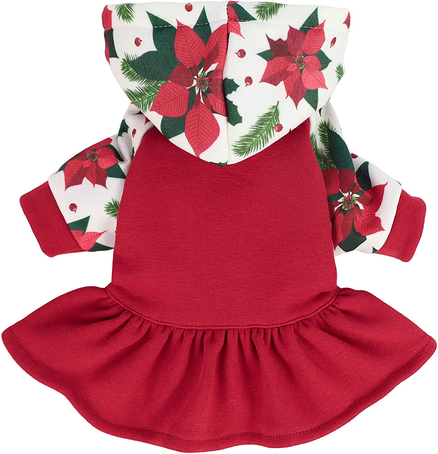 Fitwarm Floral Dog Clothes Dog Hoodie Dresses Breathable Skirt Girl Doggie Dress Puppy Outfits Cat Sweatshirt Apparel Animals & Pet Supplies > Pet Supplies > Dog Supplies > Dog Apparel Fitwarm Red XS