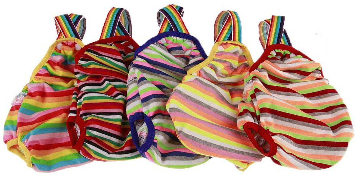 LEMON PET Female Dog Diapers with Adjustable Tighten Strap Physiological Sanitary Panties Washable Reusable Puppy Nappies, 2Pcs Pack Animals & Pet Supplies > Pet Supplies > Dog Supplies > Dog Diaper Pads & Liners LEMON PET