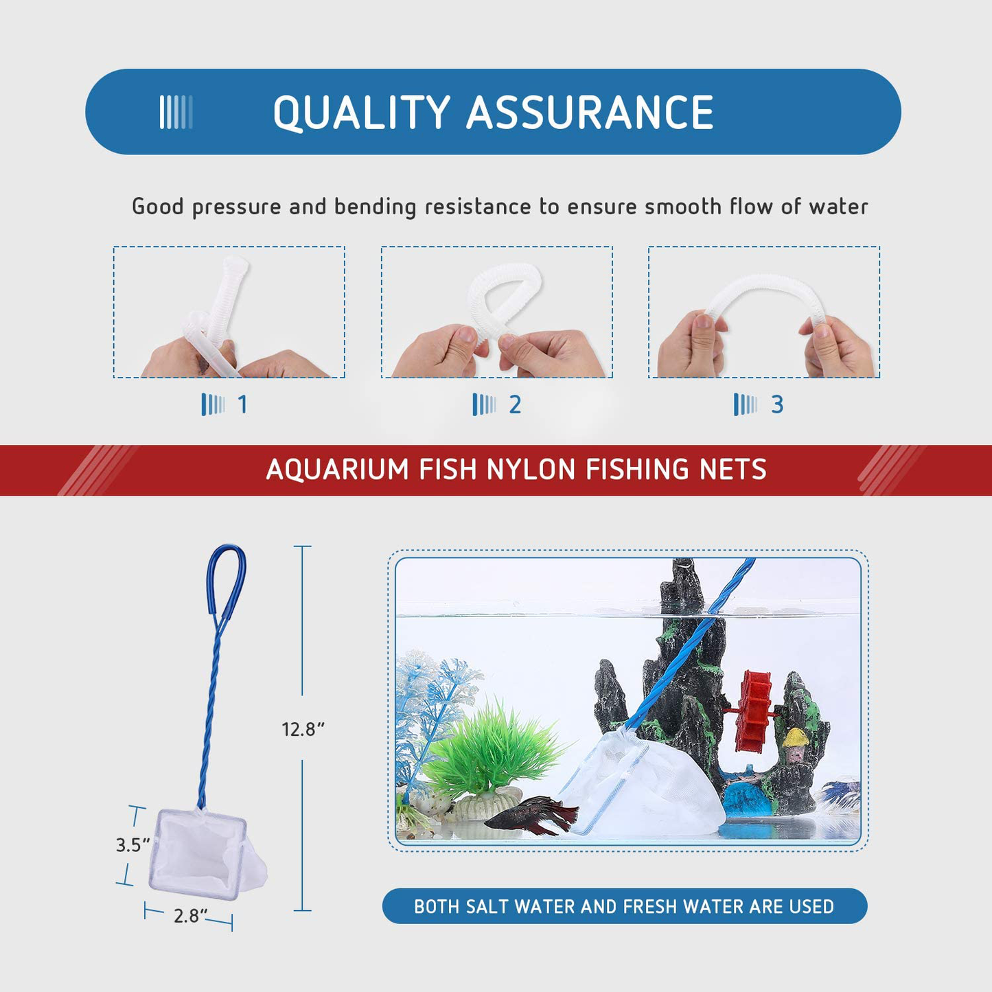 VIVOSUN Aquarium Gravel Cleaner Siphon Fish Tank Vacuum Cleaner with Fishing Net Long Nozzle Water Flow Controller - BPA Free Animals & Pet Supplies > Pet Supplies > Fish Supplies > Aquarium Fish Nets VIVOSUN