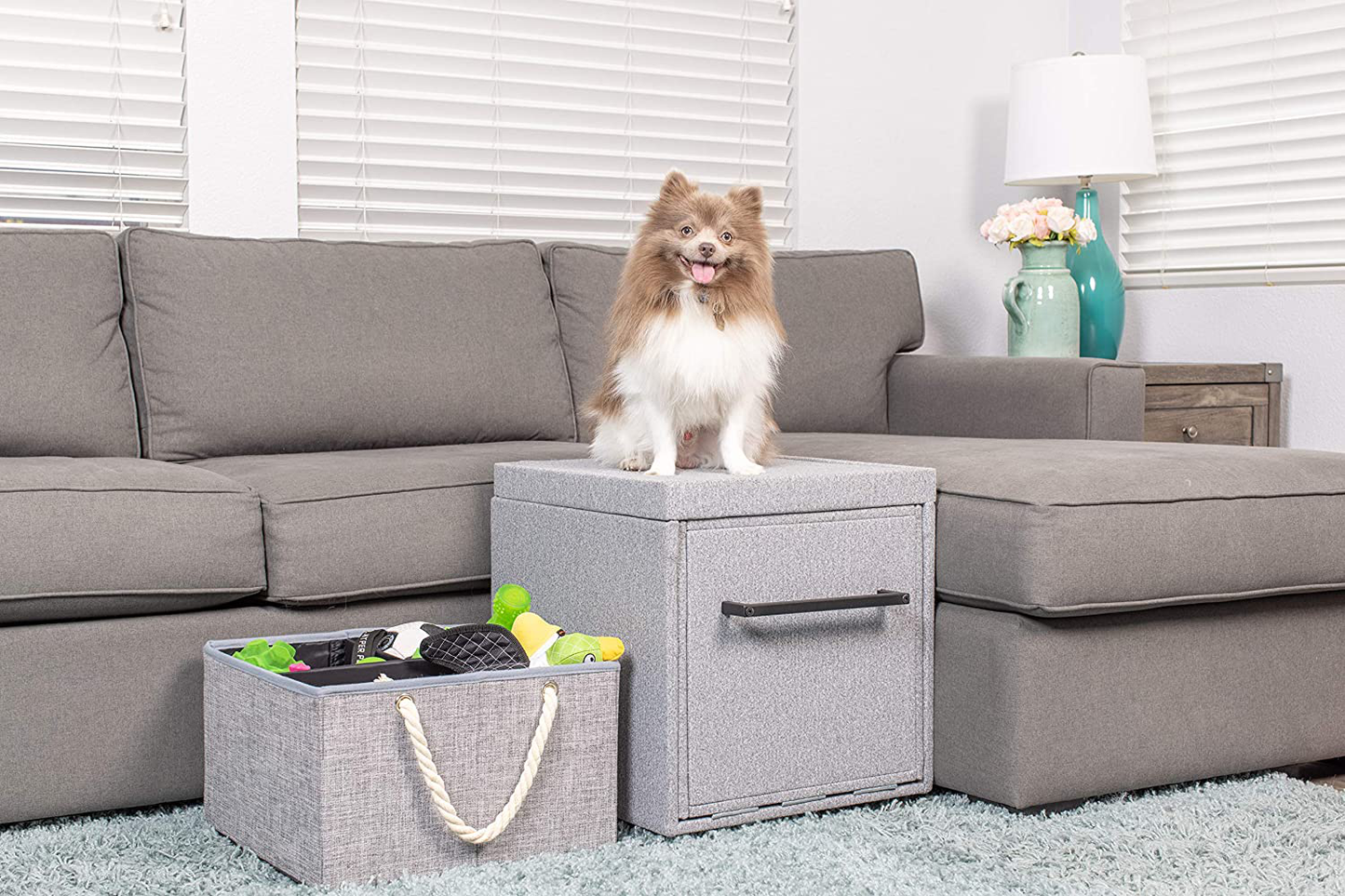 Petfusion Multi-Purpose Pet Stairs, Foldaway Cat & Dog Steps. Ottoman & Dog Toy Basket & Storage, Great Dog & Cat Window Perch (18X18X18”) Perfect Pet Steps for Couch, Bed, or Window. 1 Year Warr Animals & Pet Supplies > Pet Supplies > Cat Supplies > Cat Beds PetFusion