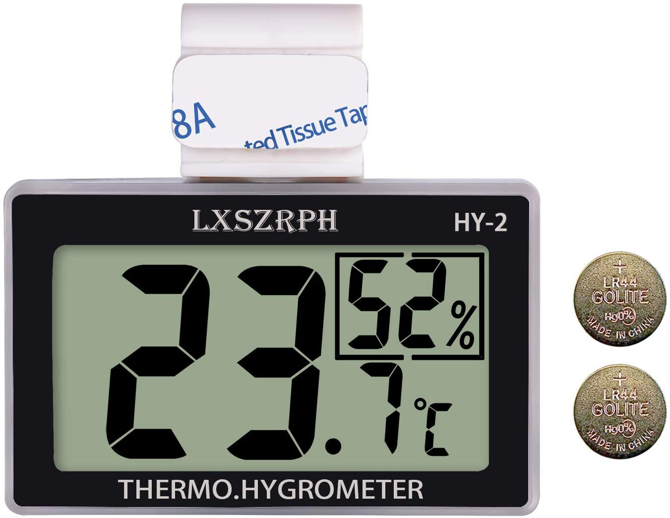 capetsma Reptile Thermometer, Digital Thermometer Hygrometer for Reptile Terrarium, Temperature and Humidity Monitor in Acrylic