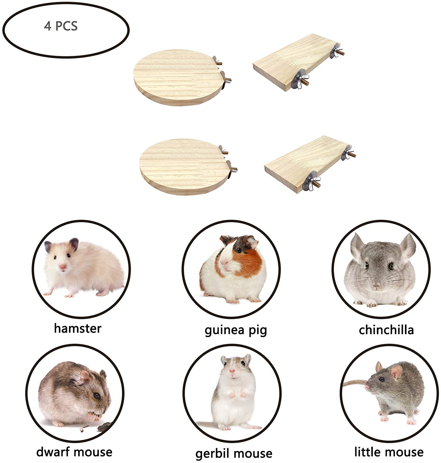 Tfwadmx Natural Wooden Hamster Stand Platform Guinea Pigs Climbing Exercise Toy Lookout Platform Gerbil Activity Playground for Squirrel Chinchilla Dwarf Parrot and Small Animals Cage Accessories Animals & Pet Supplies > Pet Supplies > Small Animal Supplies > Small Animal Habitat Accessories Tfwadmx