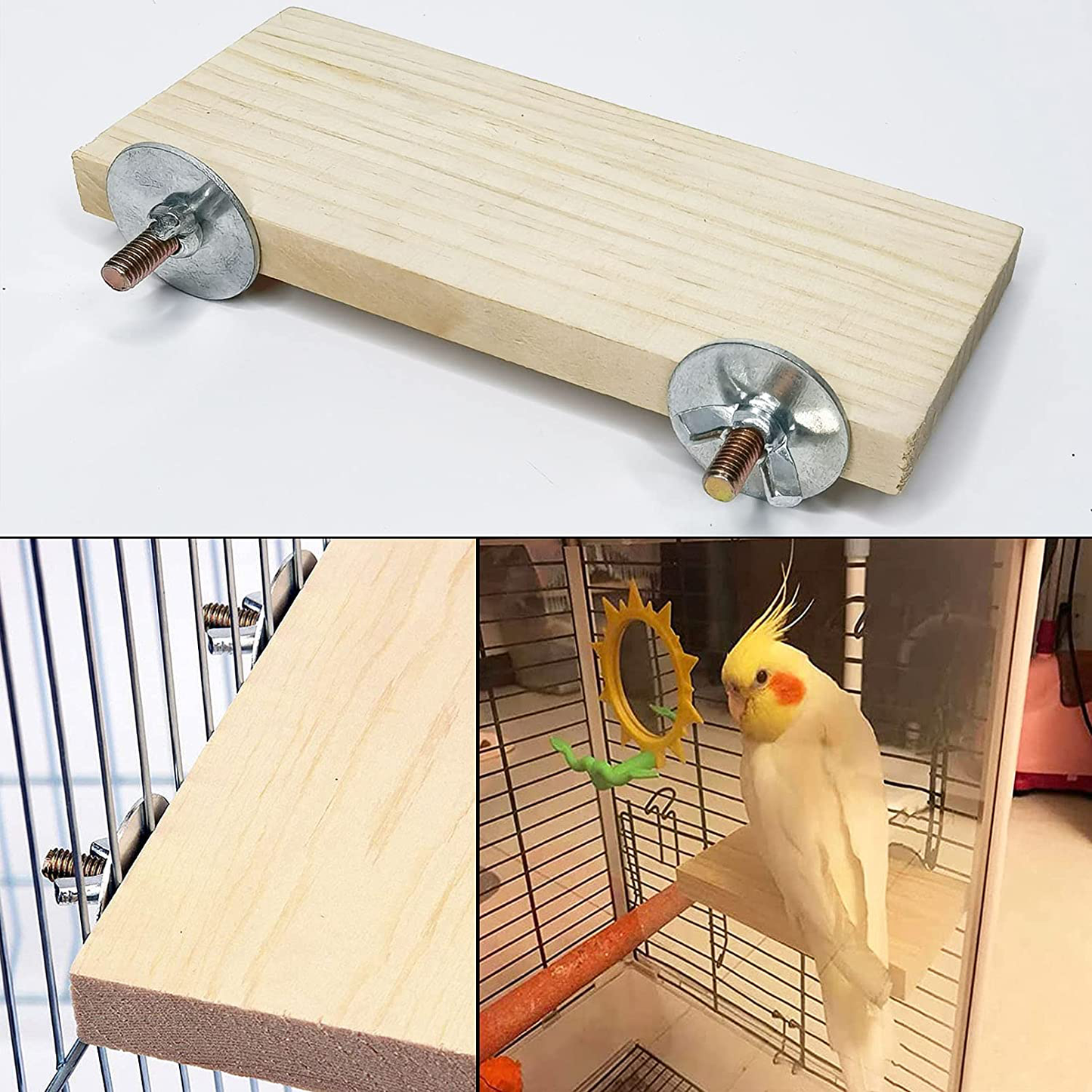 Kathson Wood Bird Swing Toys Natural Parrot Perch Wooden Stand Platform Parakeet Paw Grinding Stick Cage Accessories Exercise Toy for Cockatiels Budgies Lovebirds Conures Animals & Pet Supplies > Pet Supplies > Bird Supplies > Bird Cage Accessories kathson