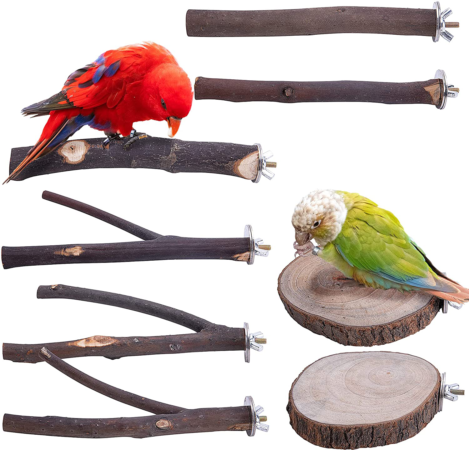  LIMIO Bird Playground Parrot Playstand Natural Wood