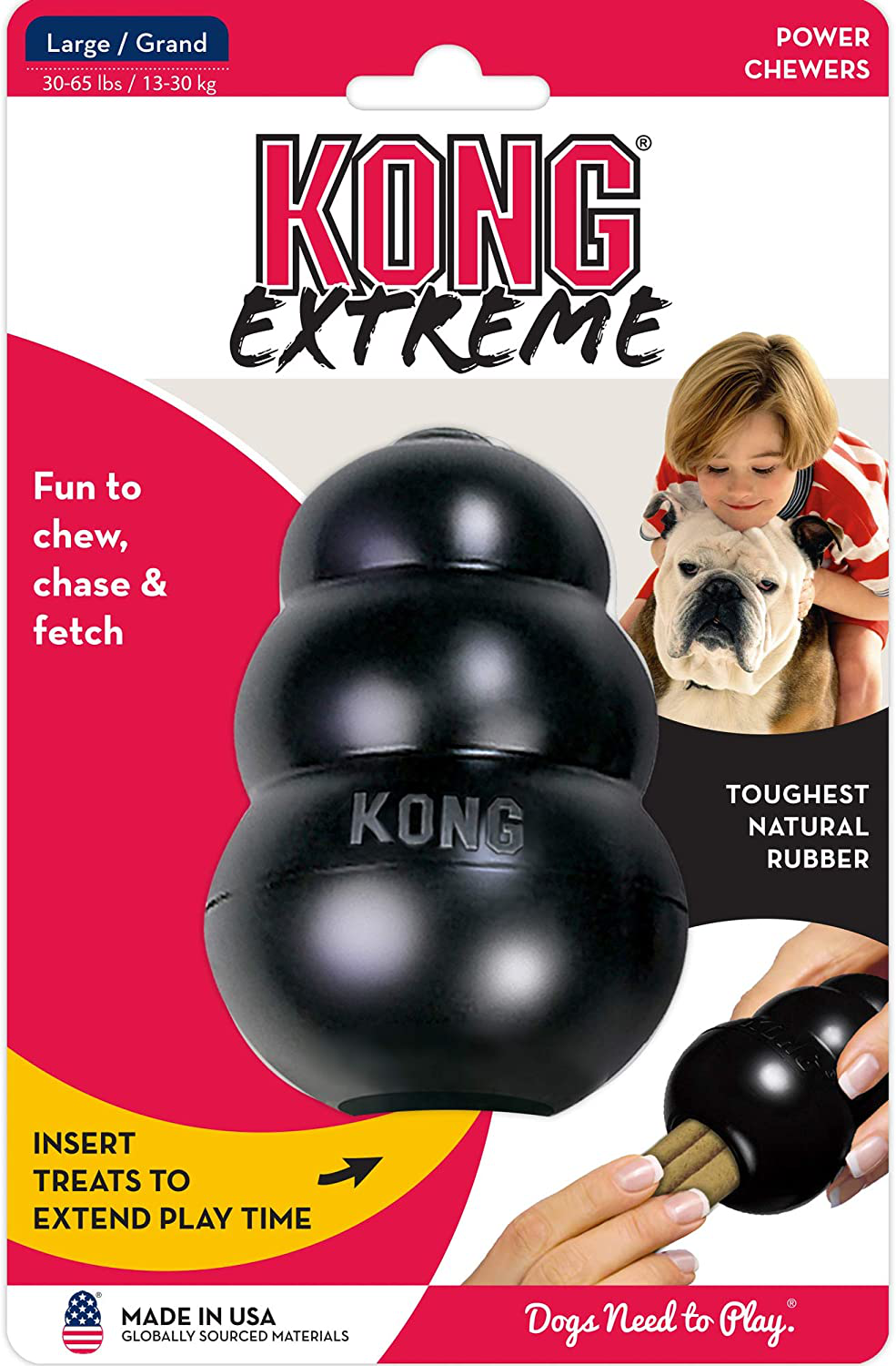 KONG - Extreme Dog Toy - Toughest Natural Rubber, Black - Fun to Chew, Chase and Fetch Animals & Pet Supplies > Pet Supplies > Dog Supplies > Dog Toys KONG