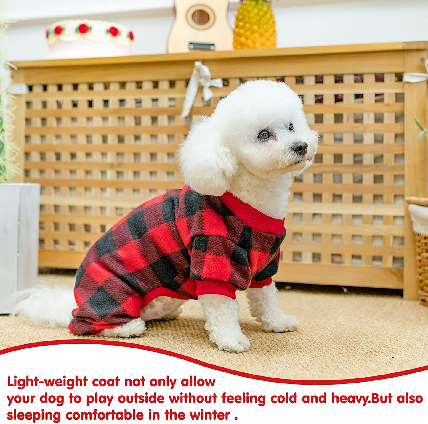 MUDAN 100% Cotton Buffalo Plaid Sweaters Pajamas Dogs Jumpsuits Pet Apparel Cat Onesies Jammies for Dog Pet Clothes Animals & Pet Supplies > Pet Supplies > Cat Supplies > Cat Apparel MUDAN