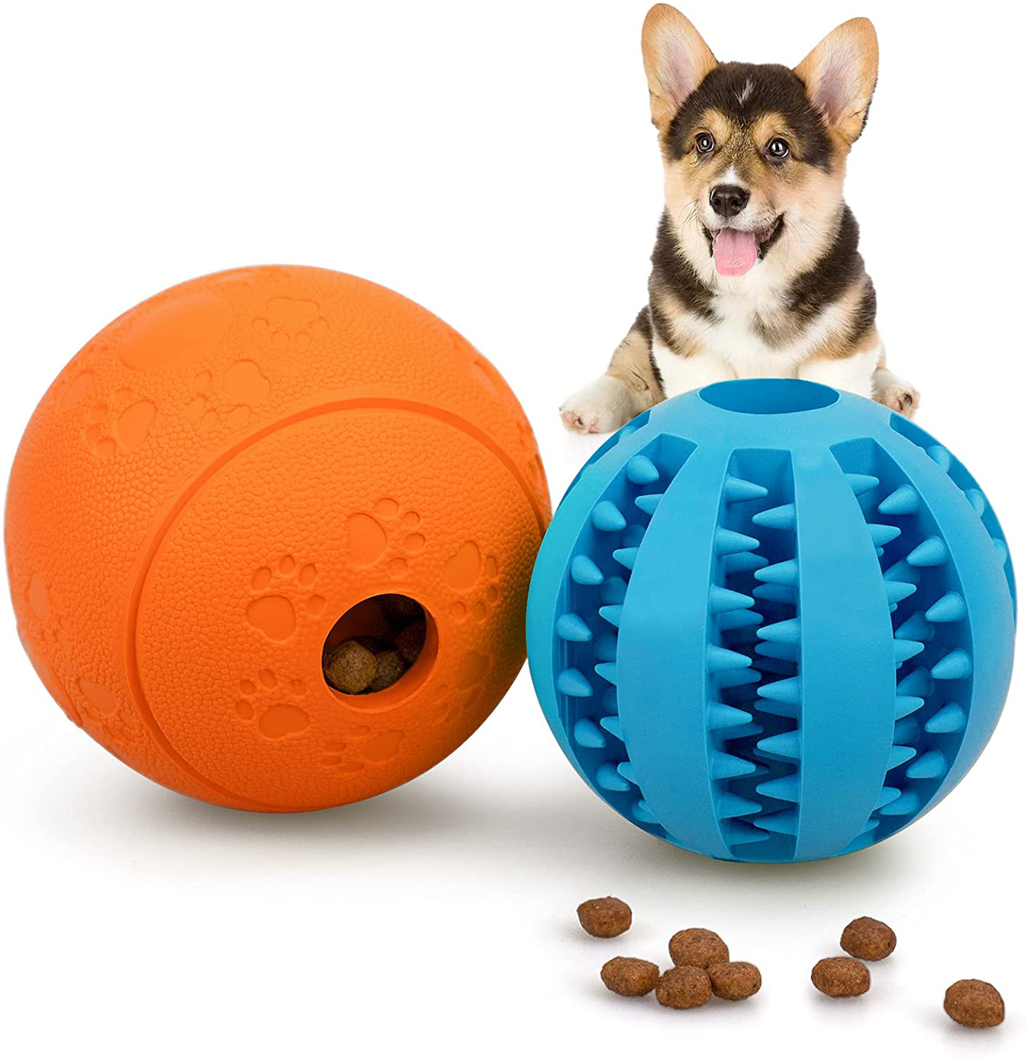 Interactive Dog Toys for Puppies 2 Pack, HIPPIH Dog Puzzle Toys for Small Dogs, Dog Balls for Medium Dogs, Treat Dispensing Dog Toys Animals & Pet Supplies > Pet Supplies > Dog Supplies > Dog Toys HIPPIH Blue+Orange  