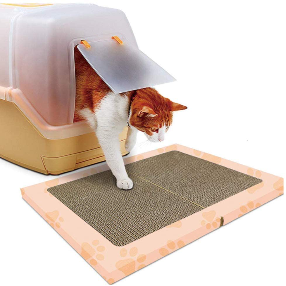 PJDDP Cat Litter Mat Cat Scratcher Cardboard Corrugated Cat