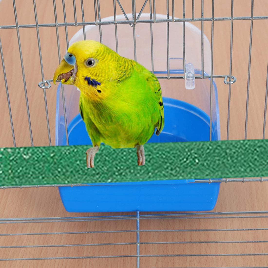 PINVNBY Parrot Bath Box Bird Bathtub Parakeet Bathing Tube with Bird Perches Stand Paw Grinding Cage Accessories Ideal for Small Brids Lovebirds Finches Canary(5 PCS Random Color) Animals & Pet Supplies > Pet Supplies > Bird Supplies > Bird Cage Accessories PINVNBY