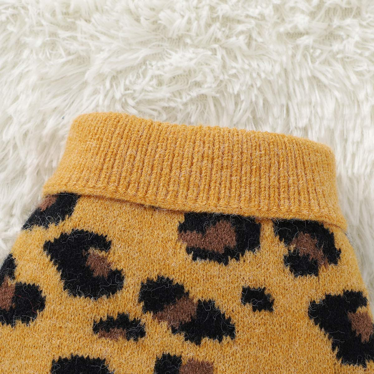 Camidy Pet Dog Sweater,Pet Cat Knitted Sweater Leopard Pattern Warm Sweatshirt Winter Pullover Clothes for Small Medium Dog Animals & Pet Supplies > Pet Supplies > Cat Supplies > Cat Apparel Camidy