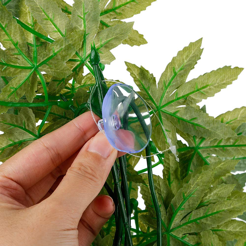 Fivebull Reptile Branches, Habitat Realistic Hanging Suction Cups Sticks for Climbing, Silk Leaves Decoration Suit for Snake,Turtles, Gecko, Frog, Reptile & Amphibian Habitat Plants Animals & Pet Supplies > Pet Supplies > Reptile & Amphibian Supplies > Reptile & Amphibian Habitat Accessories FiveBull