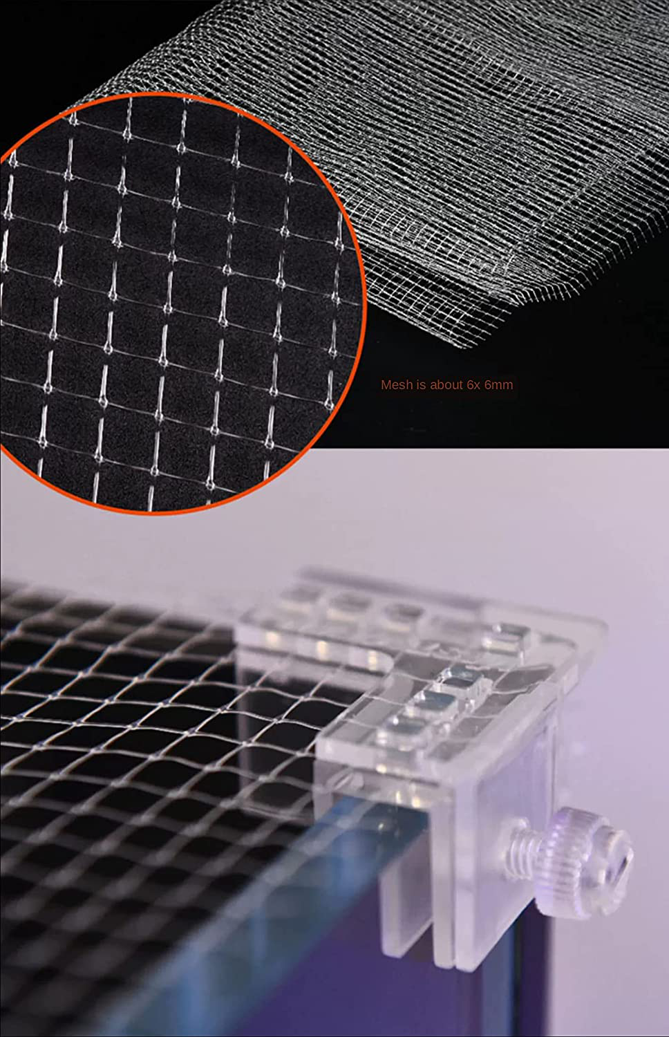 Meki Acua Fish Jump Guard Aquarium Screen Net Clear Mesh Netting DIY Safescreen Animals & Pet Supplies > Pet Supplies > Fish Supplies > Aquarium Fish Nets Meki Acua