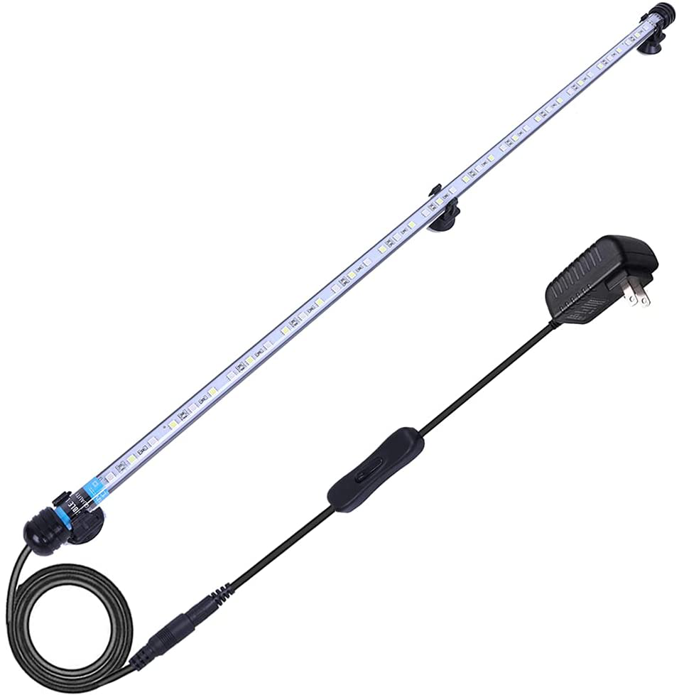 MLJ LED Aquarium Light, 7-44 Inch Waterproof Fish Light White with Blue, RGB Underwater Lamp Submersible LED Light for Fish Tank Animals & Pet Supplies > Pet Supplies > Fish Supplies > Aquarium Lighting MLJ White&blue 71cm