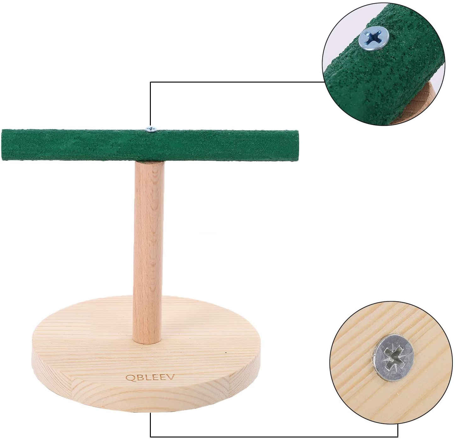 QBLEEV Small Bird Perch,Bird Play Stand,Portable Training Parrot Playstand, Bird Cage Toys for Cockatiels Conures Parakeet Finch Lovebirds Animals & Pet Supplies > Pet Supplies > Bird Supplies > Bird Gyms & Playstands QBLEEV