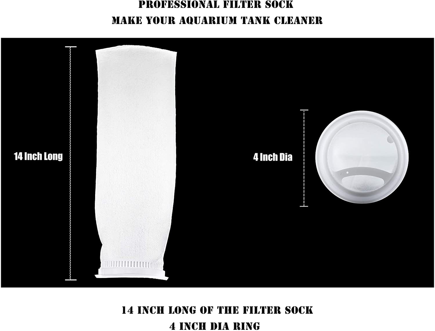 AQUA KT 200 Micro Felt Filter Bag Aquarium Filter Sock for Fish Tank, 14 Inch Length, 4 Inch Ring Diameter, Pack of 8 Animals & Pet Supplies > Pet Supplies > Fish Supplies > Aquarium Filters AQUA KT