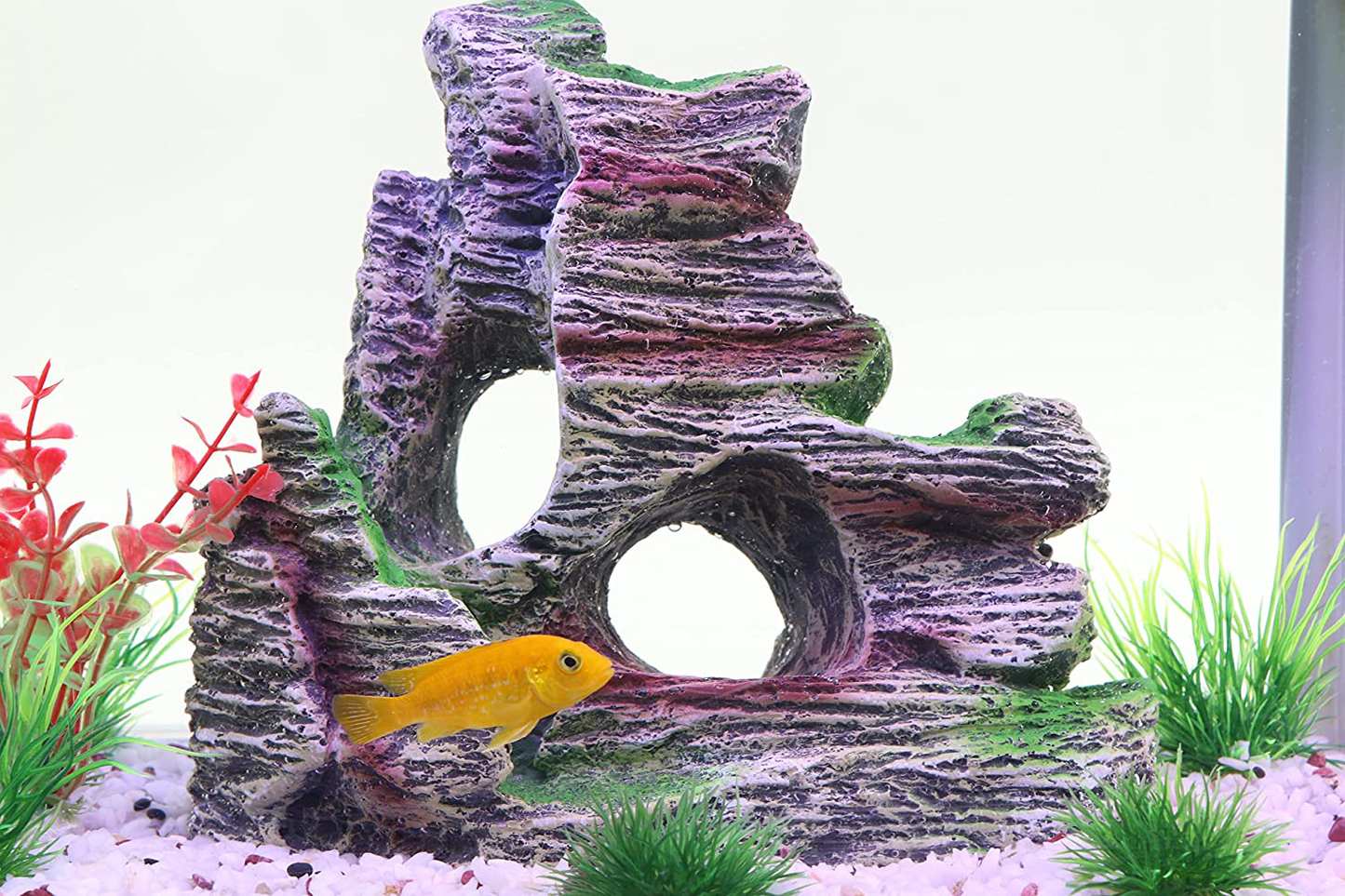 AQUA KT Aquarium Landscape Mountain View Cave Rock Decoration Fish Tank Ornament,Made of Resin Animals & Pet Supplies > Pet Supplies > Fish Supplies > Aquarium Decor AQUA KT