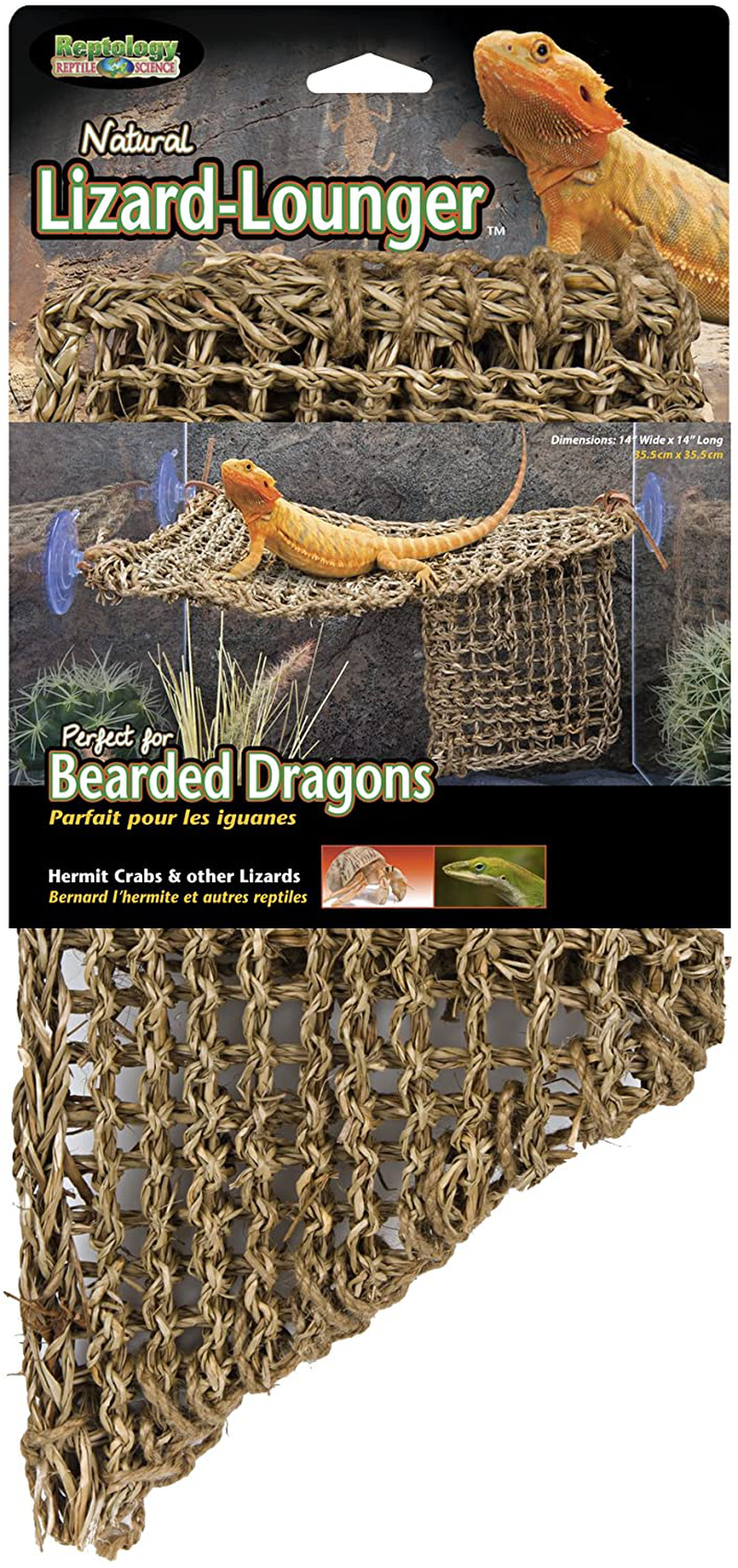 Penn-Plax Reptology Lizard Loungers – 100% Natural Seagrass Fiber – Great for Bearded Dragons, Anoles, Geckos, and Other Reptiles – 6 Sizes & Styles Available Animals & Pet Supplies > Pet Supplies > Reptile & Amphibian Supplies > Reptile & Amphibian Habitat Accessories Penn-Plax Large Corner Triangle