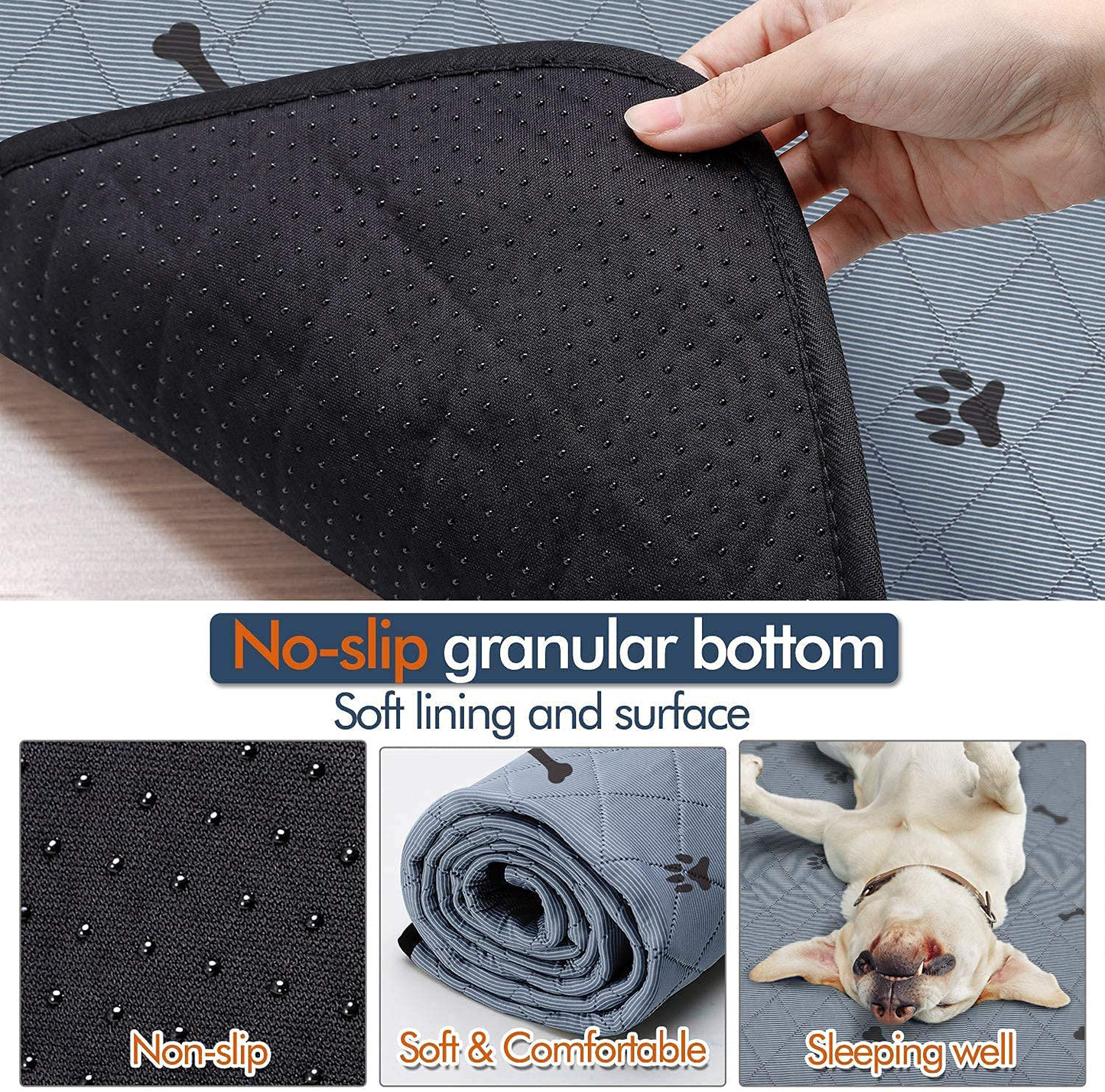 Gimars Upgrade Heavy Absorbency Non-Slip Washable Pee Pads for Dogs, 72"X72", 65"X48", 36"X31" Reusable Anti-Tear Dog Training Pads, Waterproof Floor Mat for Incontinence, Playpen Animals & Pet Supplies > Pet Supplies > Dog Supplies > Dog Kennels & Runs Gimars