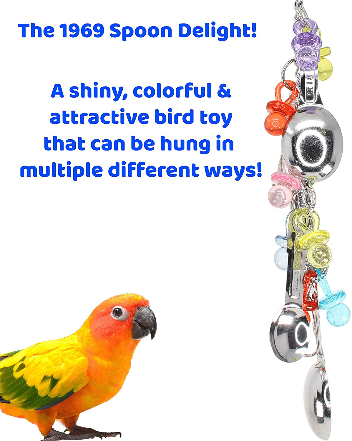 Bonka Bird Toys 1969 Spoon Delight African Grey Parrot, Amazon, Conure, Quaker, Caique, Eclectus, Small Cockatoos, Mini Macaws, and Similar Birds. Animals & Pet Supplies > Pet Supplies > Bird Supplies > Bird Toys Bonka Bird Toys