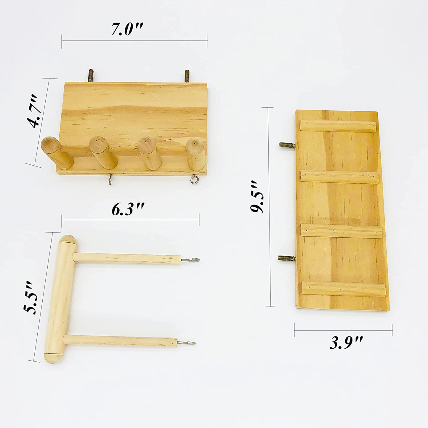 Parrot Climbing Ladder, Bird Wooden Playground with Climbing Ladder Stand, Parrot Play Stand, Bird Swing for Green Cheeks, Small Lovebirds, Goldens, Hamsters, Bird Cage Chew Toy Set Animals & Pet Supplies > Pet Supplies > Bird Supplies > Bird Gyms & Playstands CAREUPET