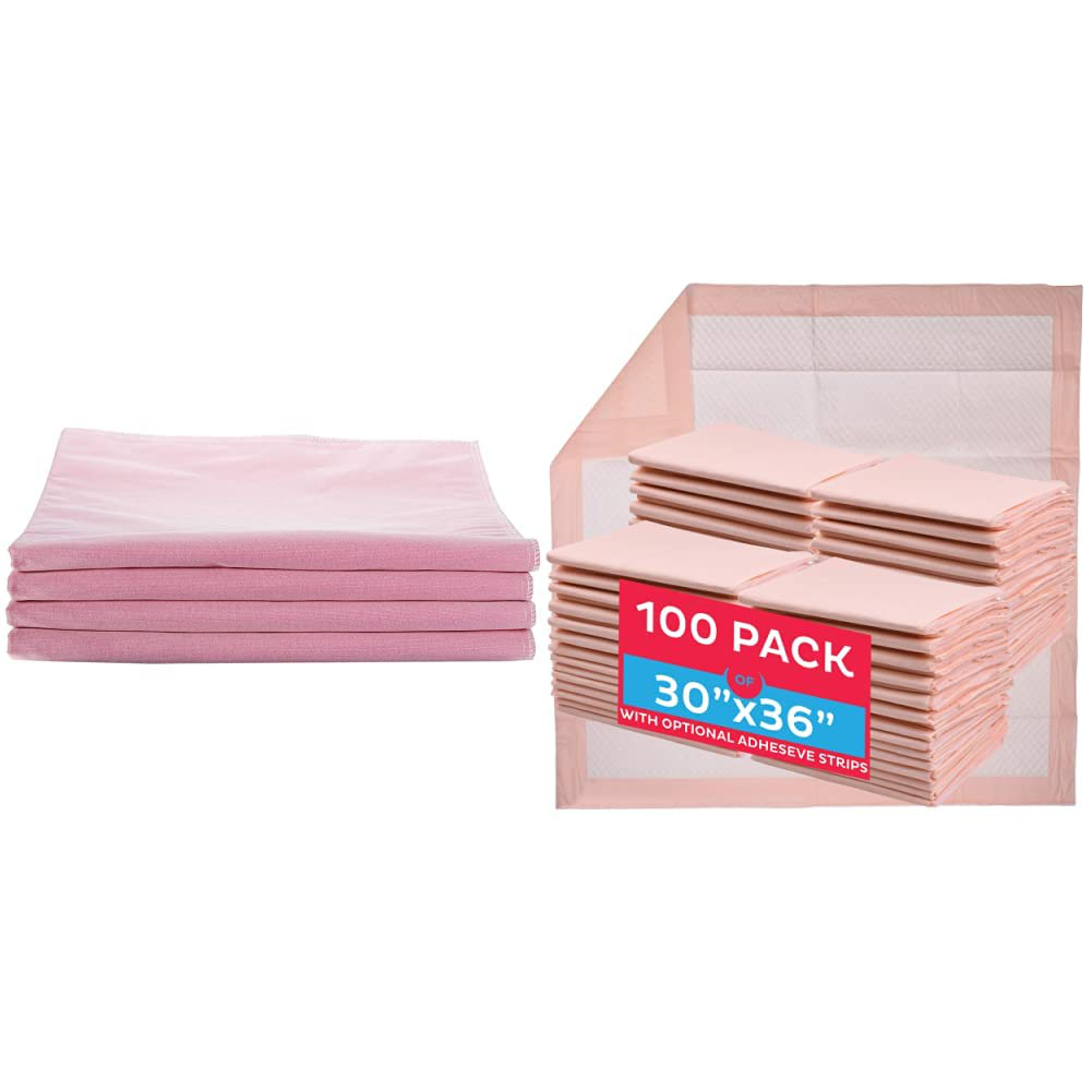 Medline Softnit 300 Washable Underpads, Pack of 4 Large Bed Pads, 34" X 36", for Use as Incontinence Bed Pads, Reusable Pet Pads, Great for Dogs, Cats, and Bunny Animals & Pet Supplies > Pet Supplies > Dog Supplies > Dog Diaper Pads & Liners Medline Underpads + Underpads