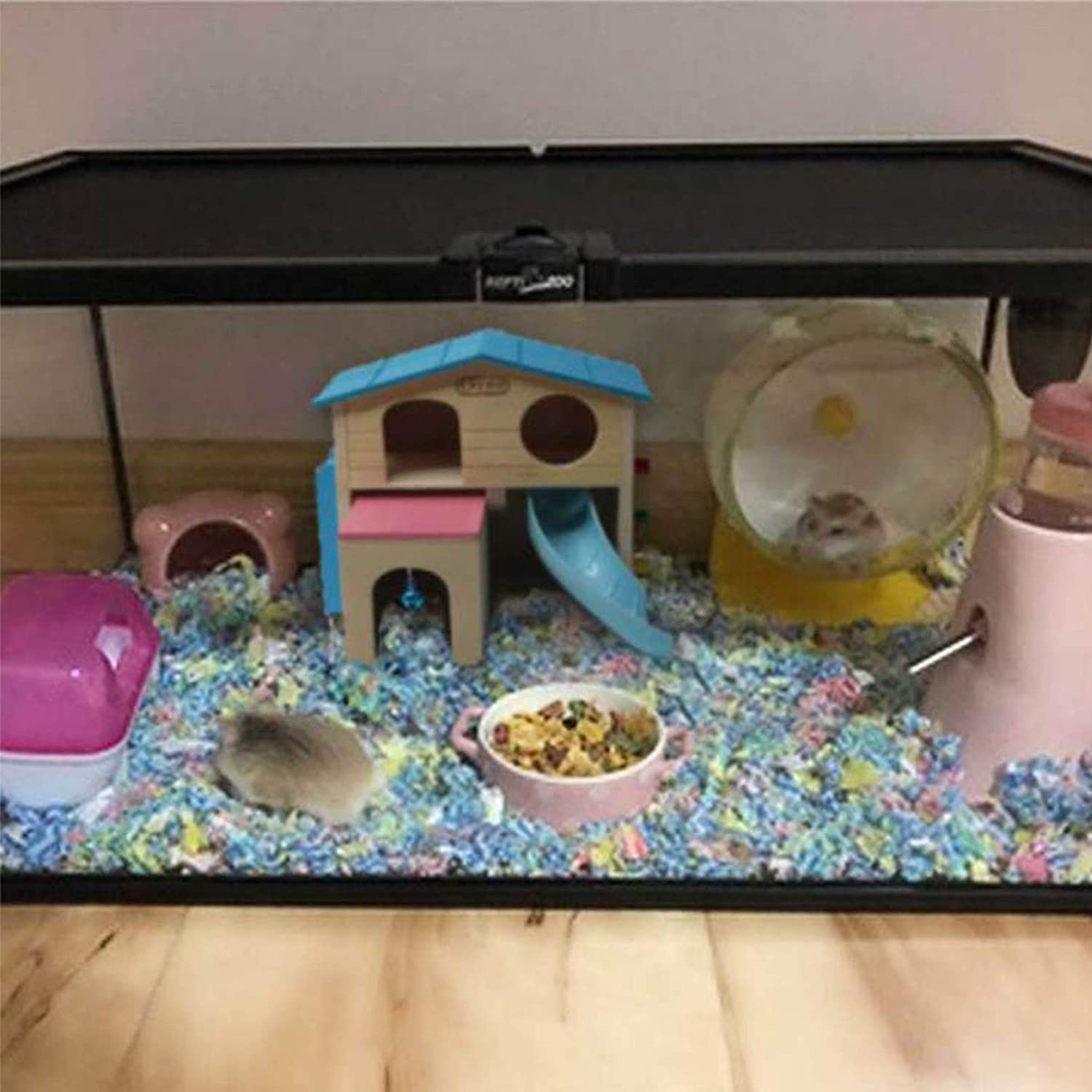 Kathson Pet Small Animal Hideout Hamster House with Funny Climbing Ladder Slide Wooden Hut Play Toys Chews for Small Animals like Dwarf Hamster and Mouse Animals & Pet Supplies > Pet Supplies > Small Animal Supplies > Small Animal Habitat Accessories kathson