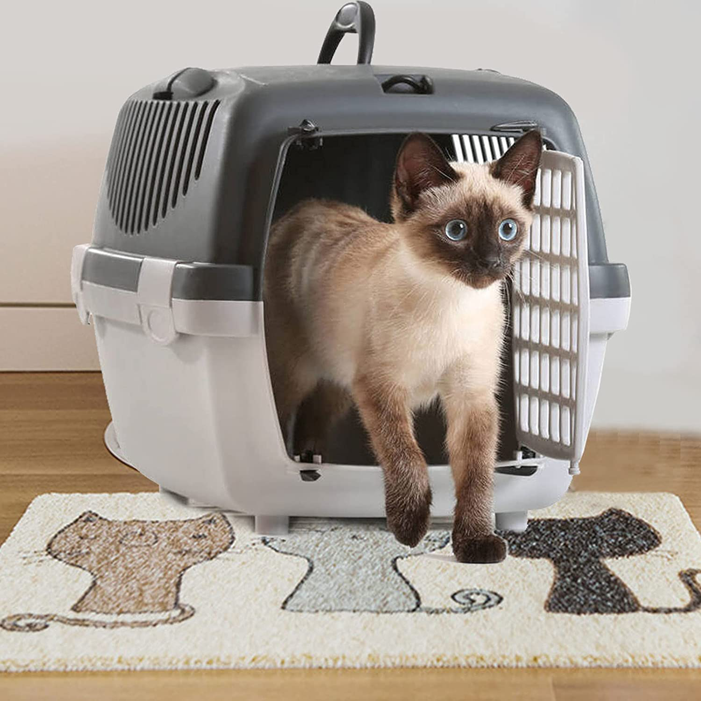 Cat Litter Mat, Cute Kitty Food Feeding Catching Placemat, Durable Pet Litter Rug for Cats, Dogs, Comfortable Kitten Litter Trapping Pad, under Litter Box Mat Soft on Paws, Easy Clean Scatter Control Animals & Pet Supplies > Pet Supplies > Cat Supplies > Cat Litter Box Mats DORA BRIDAL