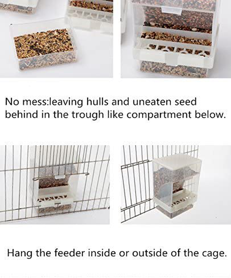 Hypeety Automatic Bird Feeder No Mess Pet Feeder Seed Food Container Perch Cage Accessories for Budgerigar Canary Cockatiel Finch Parakeet Animals & Pet Supplies > Pet Supplies > Bird Supplies > Bird Cage Accessories Hypeety