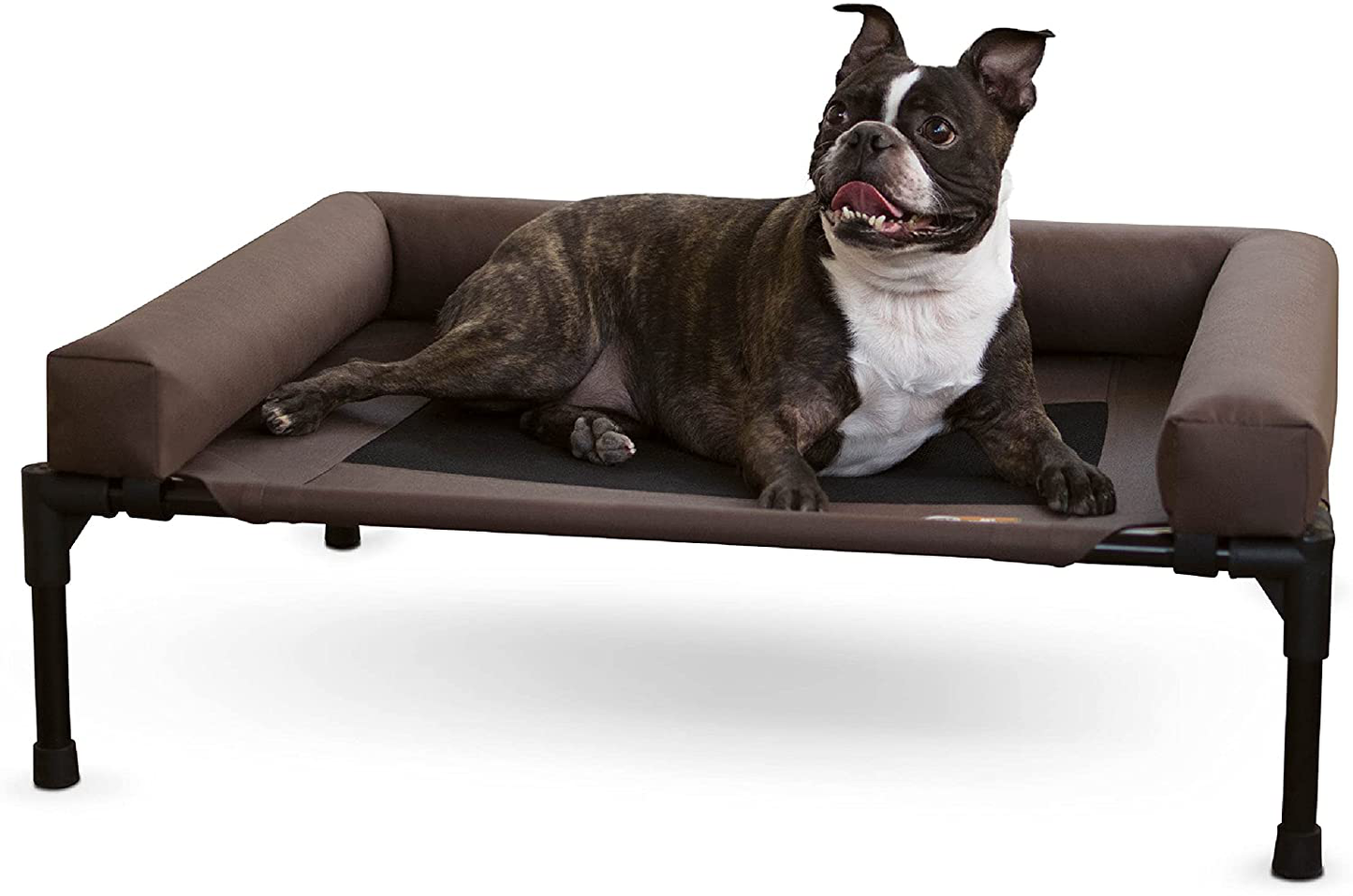 K&H Pet Products Original Bolster Pet Cot Outdoor Elevated Dog Bed with Removable Bolsters - Chocolate/Black Mesh Animals & Pet Supplies > Pet Supplies > Dog Supplies > Dog Beds K&H PET PRODUCTS Medium 25 X 32 X 7 Inches