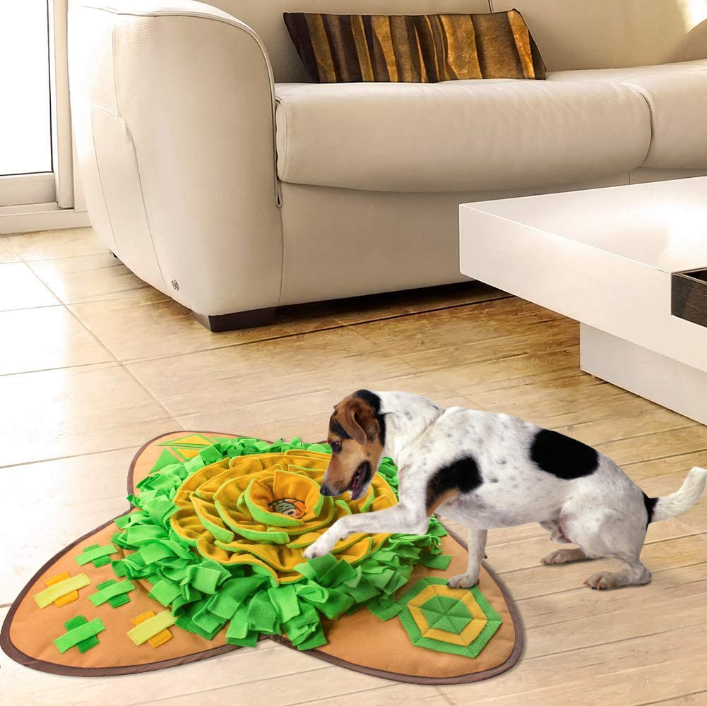 AWOOF Snuffle Mat Pet Dog Feeding Mat, Durable Interactive Dog Toys Encourages Natural Foraging Skills Animals & Pet Supplies > Pet Supplies > Small Animal Supplies > Small Animal Treats AWOOF