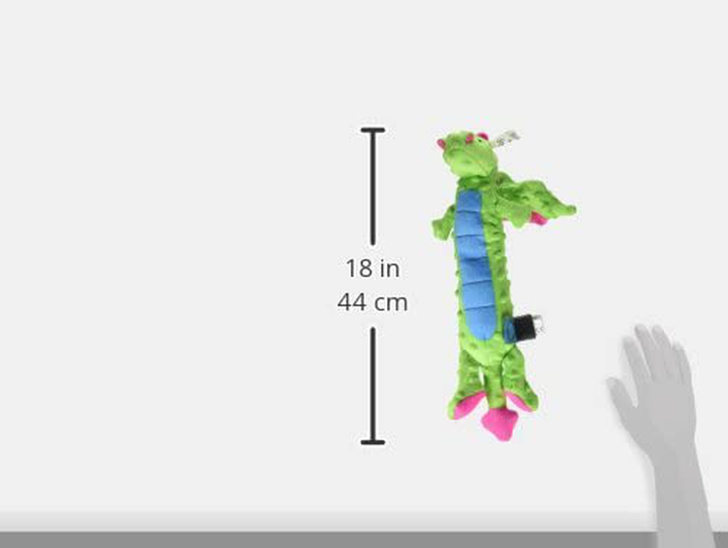 Godog Dragons Skinny Squeaker Dog Toy, Soft & Durable Plush, Chew Resistant & Tough Reinforced Seams, Green, Large Animals & Pet Supplies > Pet Supplies > Dog Supplies > Dog Toys goDog