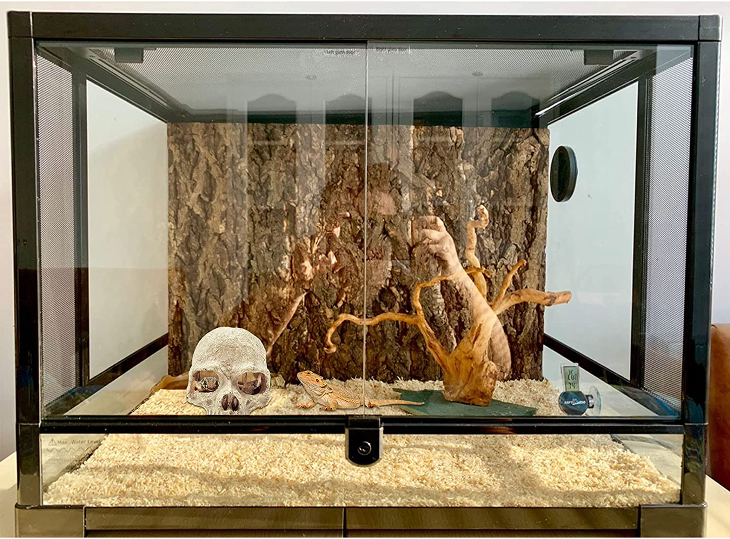 Tfwadmx Reptiles Skull Hide Decorations Bearded Dragon Tank Accessories Terrarium Ornament Gecko Hideouts Cave Snake Habitat Jungle Climber Bendable Vines Leaves for Lizards,Chameleon,Spider (4 Pcs) Animals & Pet Supplies > Pet Supplies > Small Animal Supplies > Small Animal Habitat Accessories Tfwadmx
