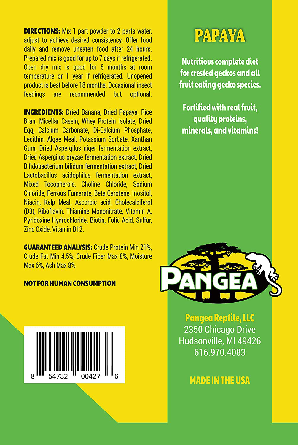 Pangea Papaya Fruit Mix Complete Crested Gecko Food, 2 Oz. Animals & Pet Supplies > Pet Supplies > Reptile & Amphibian Supplies > Reptile & Amphibian Food Pangea