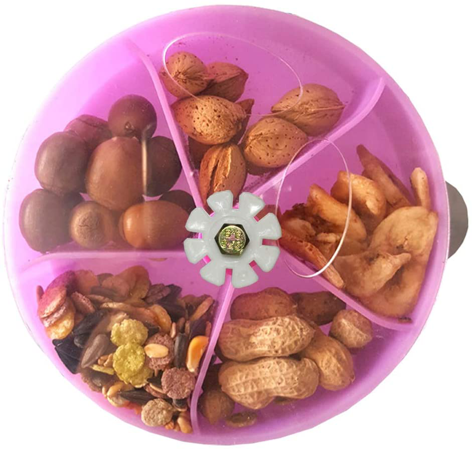Bird Creative Foraging System Wheel Seed Food Ball Rotate Training Toy for Small and Medium Parrots Parakeet Cockatiel Conure Animals & Pet Supplies > Pet Supplies > Bird Supplies > Bird Toys Wontee PURPLE