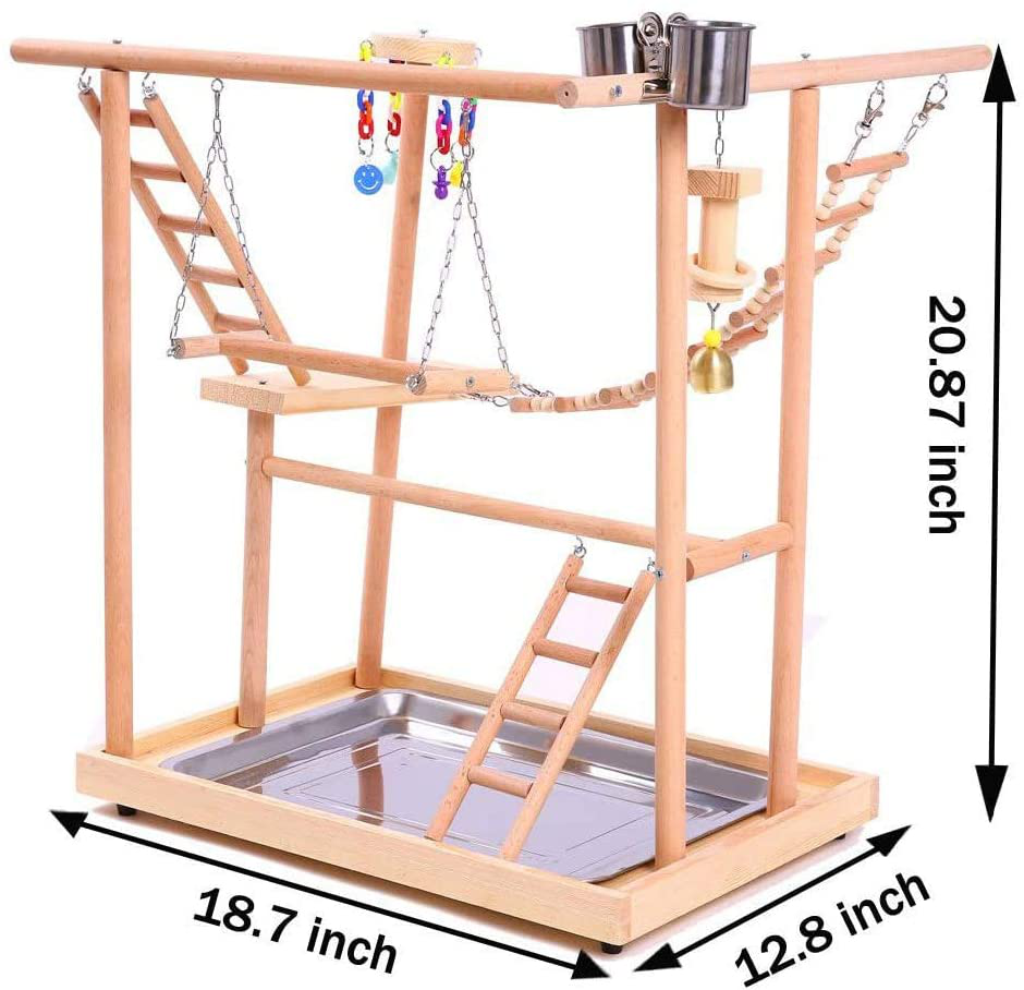 ASDFGHJKL Bird Perches Nest Play Stand Gym/Parrot Interactive Playground, Bird Perch Platform Stand Swing Bridge Wood Climb Ladders for Parrot Animals & Pet Supplies > Pet Supplies > Bird Supplies > Bird Gyms & Playstands asdfghjkl