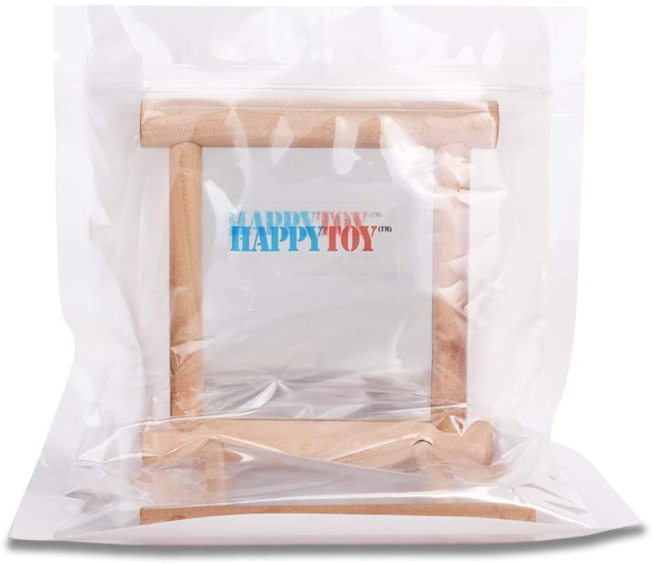 HAPPTYTOY Bird Toy for Parrot Parakeets Conures Cockatiels Cage Swing Wooden Fun Play Toy for Birds (Mirror) Animals & Pet Supplies > Pet Supplies > Bird Supplies > Bird Toys Сhewbo