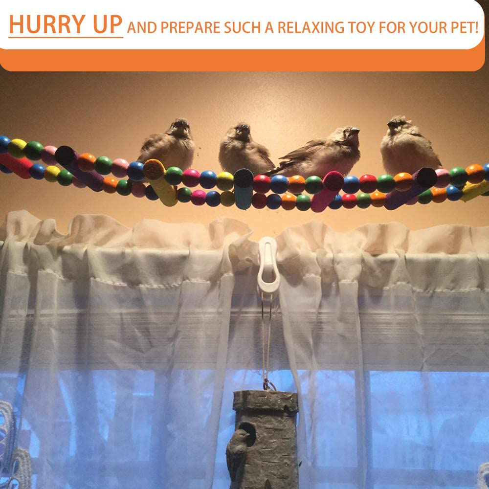 Tylu Parrot Toys Bird Ladder Parakeet Ladder Bird Swing Bridge Toy Pet Trainning Cage Ladders Bird Perch Suitable for Lovebirds Conures Macaws Lovebirds Finches Animals & Pet Supplies > Pet Supplies > Bird Supplies > Bird Ladders & Perches Tylu