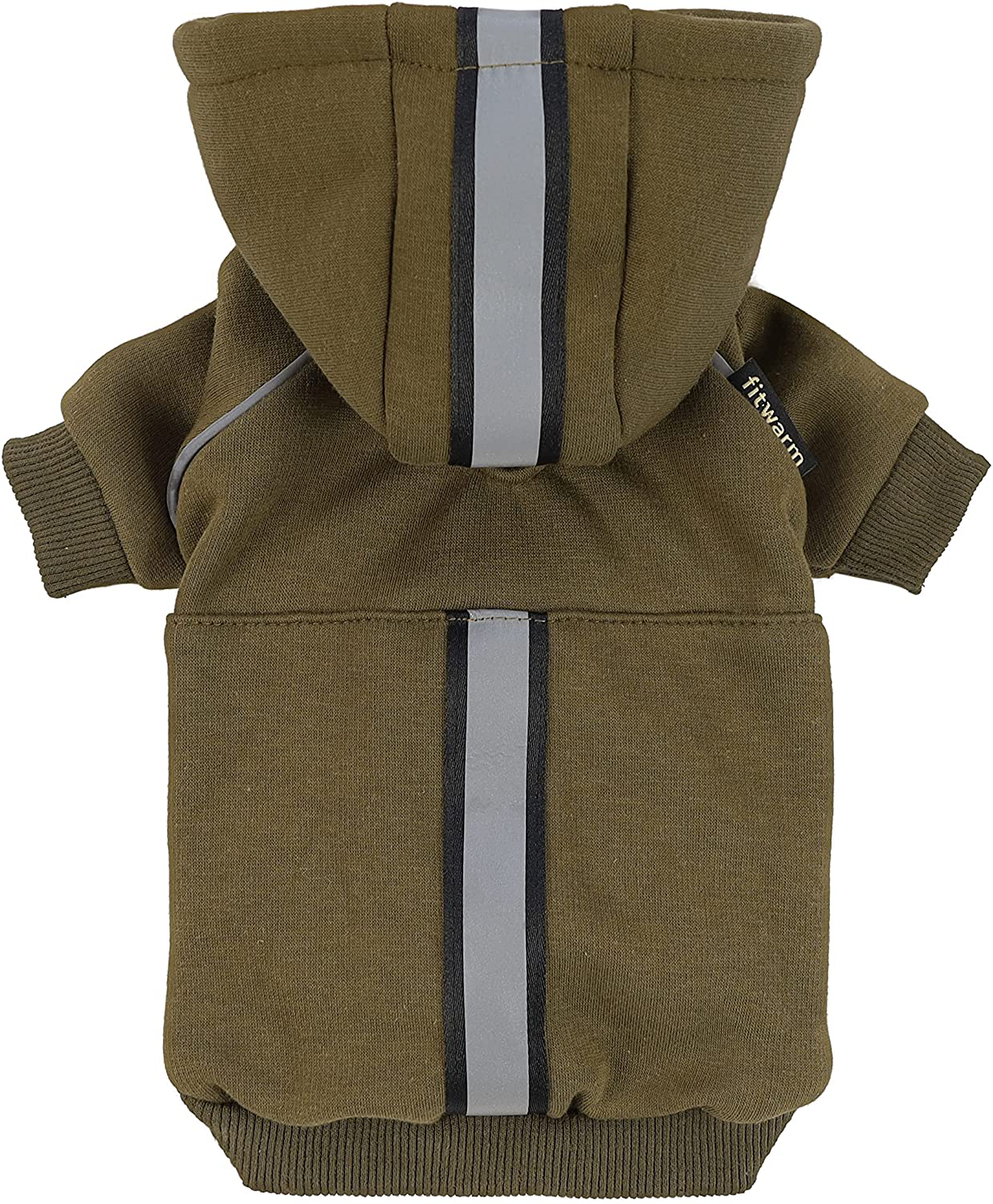 Fitwarm Thermal Dog Coat with Safety Reflective Stripe Outdoor Puppy Winter Clothes Cat Jacket Pet Hoodie Outfits Pullover Doggie Sweatshirt Animals & Pet Supplies > Pet Supplies > Cat Supplies > Cat Apparel Fitwarm Green S