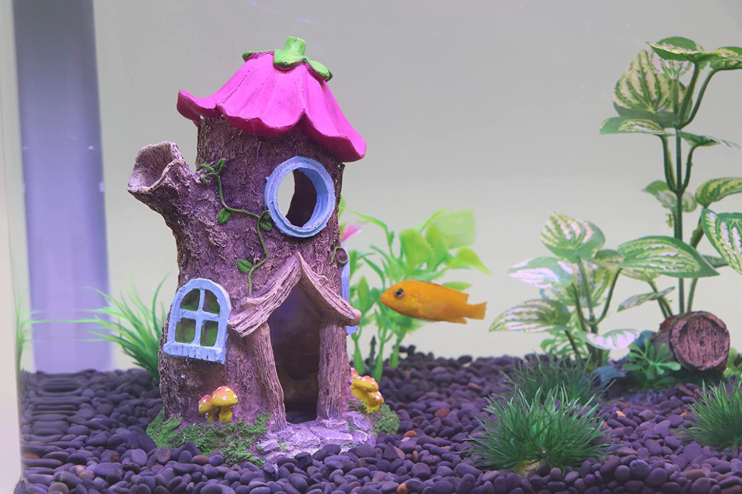 HRRIVE Aquarium Landscape Castle Mushroom House Rock Decoration Fish Cave Hideout for Fish Tank Ornament Animals & Pet Supplies > Pet Supplies > Fish Supplies > Aquarium Decor HRRIVE