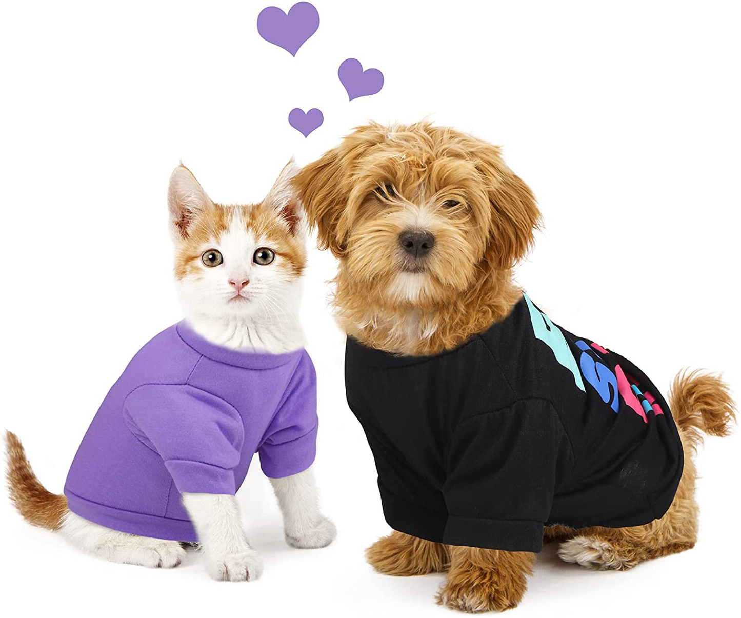 RUODON 3 Printed Puppy Shirts Dog Shirt Pet T-Shirt and Dog Vest Soft Puppy Dog Clothes Pet Outfits Cute Pet Sweatshirt for Small Dogs and Cats Animals & Pet Supplies > Pet Supplies > Dog Supplies > Dog Apparel RUODON