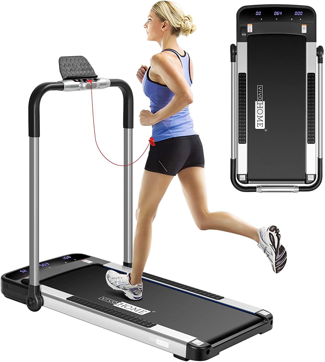 VIVOHOME 2 in 1 under Desk Electric Folding Treadmill 2.25HP with