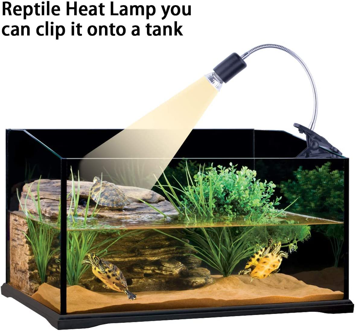 Reptile Heat Lamp, UVB Bulb, UVB Reptile Light Fixture, UVA UVB Reptile Light, Aquatic Turtle Heating Lamp, Turtle Aquarium Tank Heating Lamps Holder & Switch with 4 Heat Bulbs--Black Animals & Pet Supplies > Pet Supplies > Reptile & Amphibian Supplies > Reptile & Amphibian Habitat Heating & Lighting TSLIVE