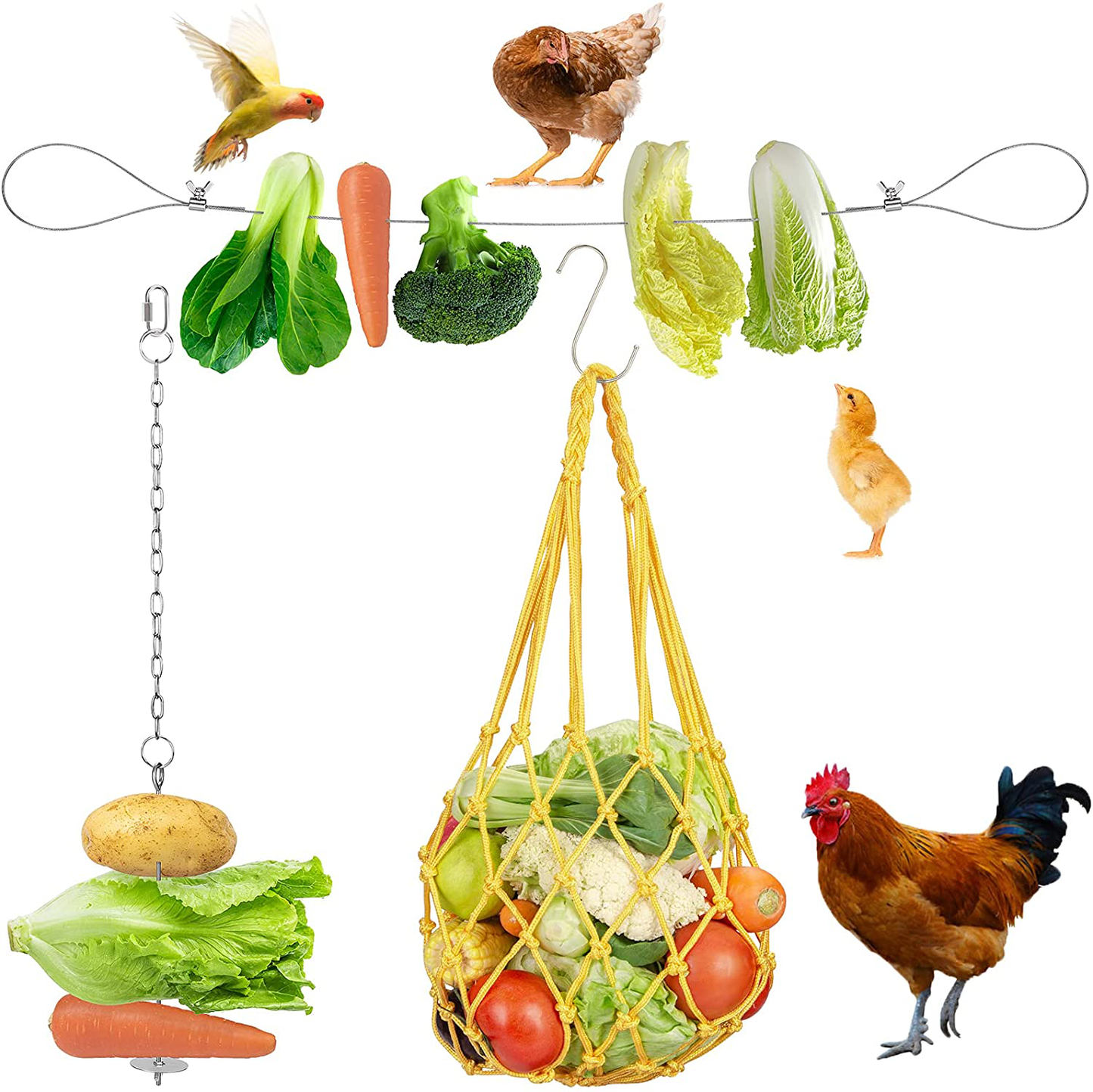 Retro Shaw Chicken Toys for Chicken Hens Bird Coop Accessories Animals & Pet Supplies > Pet Supplies > Bird Supplies > Bird Cage Accessories Retro Shaw Chicken Feeder