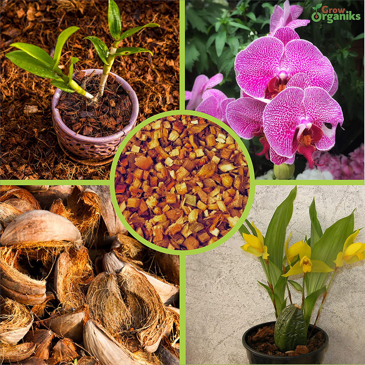 Grow Organiks Coconut Coir Husk Chips 11Lbs, Coco Coir Fibre Mulch-Reptile Substrate/Potting Soil Mix for Greenhouse & Ornamental Plants-Indoor & Outdoor Applications Animals & Pet Supplies > Pet Supplies > Reptile & Amphibian Supplies > Reptile & Amphibian Substrates Grow Organiks
