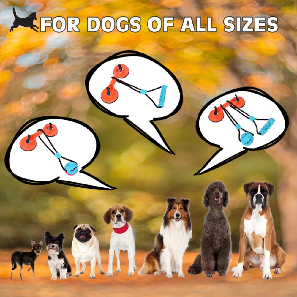 SELAPET Dog Toy Set of 2 Toys with Suction Cup - Tug of War Style with Rope, Dogs Interactive Ball, Large Aggressive Chewers & Puppy - Wear-Resistant Pull, Teeth-Cleaning Chew, Multifunctional Design Animals & Pet Supplies > Pet Supplies > Dog Supplies > Dog Toys SELAPET