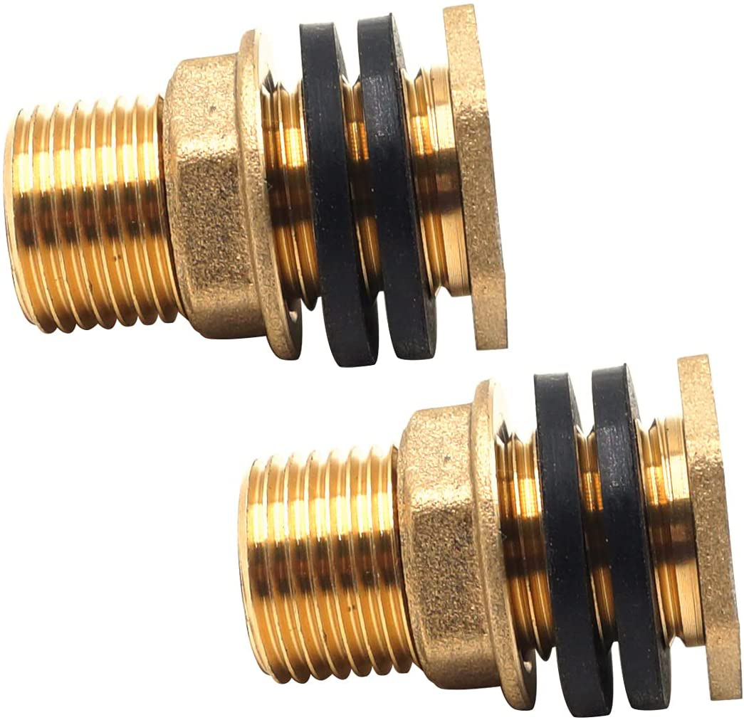 Horiznext Stainless Steel 3/4 Female 1 Male Thread (Nearly 1 Inch I.D., 1 1/4" O.D.)Bulkhead Fitting, Rain Barrel Water Spigot Pond Irrigation Tubing Pvc Garden Tank Hose Aquarium Adapter (2 Pcs) Animals & Pet Supplies > Pet Supplies > Fish Supplies > Aquarium & Pond Tubing Horiznext 2 pcs Brass 3/8Fx1/2M