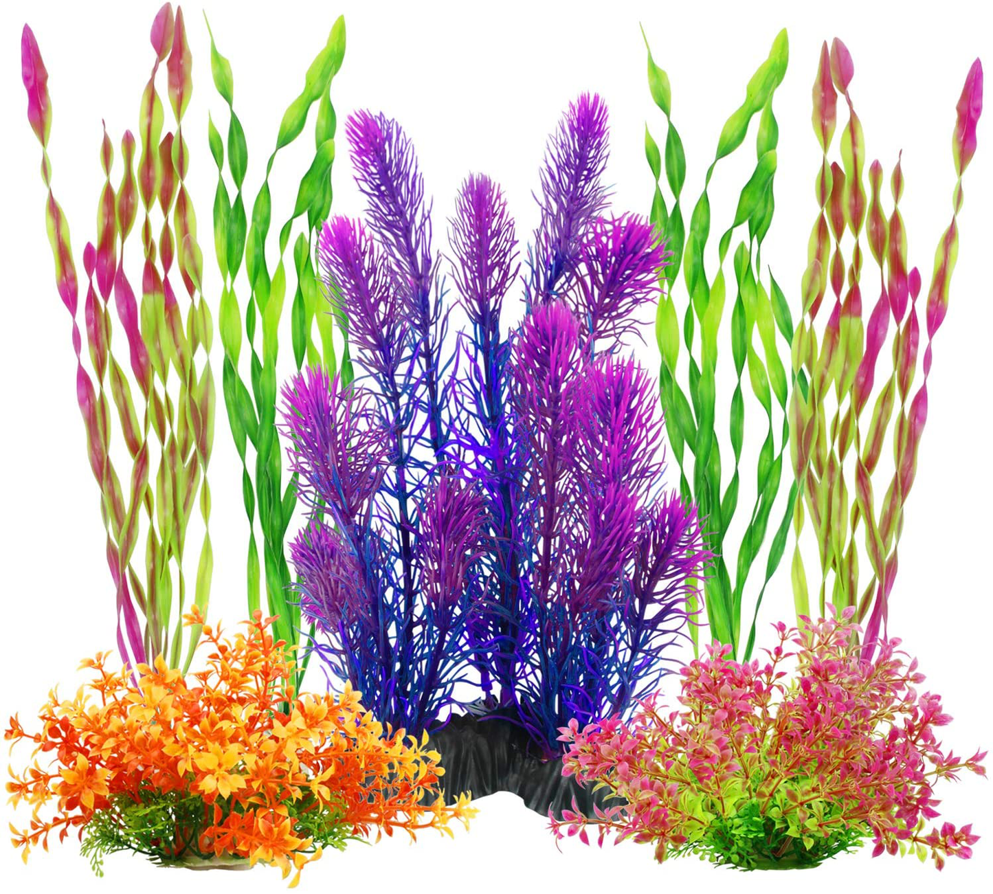 Mylifeunit Artificial Aquariums Plants Plastic Fish Tank Plants for Aquarium Decorations, Pack of 7 Animals & Pet Supplies > Pet Supplies > Fish Supplies > Aquarium Decor MyLifeUNIT Purple