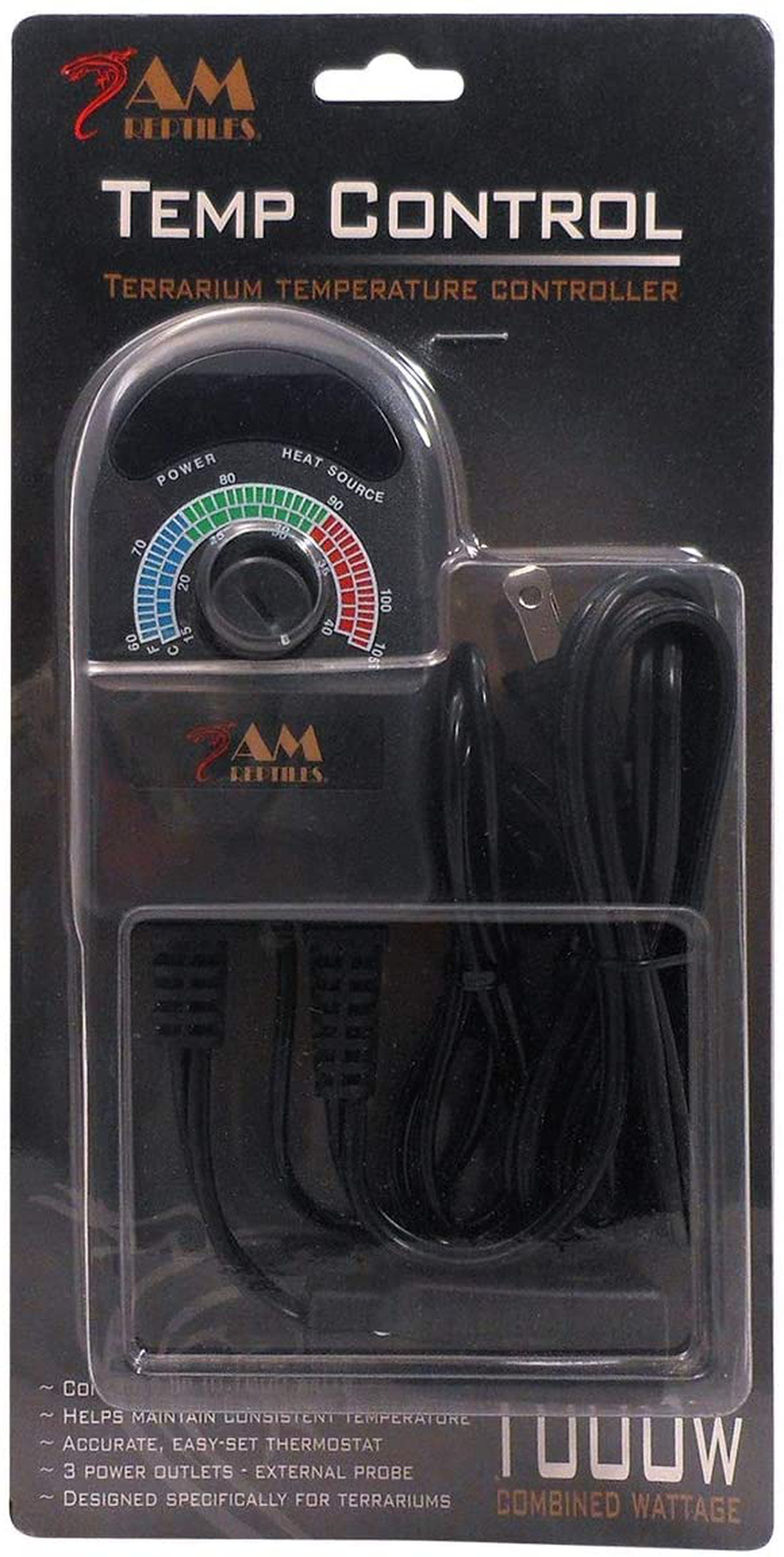 Reptile Treasures Temperature Control with Probe - 3 Outlet - 1000 W Animals & Pet Supplies > Pet Supplies > Reptile & Amphibian Supplies > Reptile & Amphibian Habitat Heating & Lighting Reptile Treasures